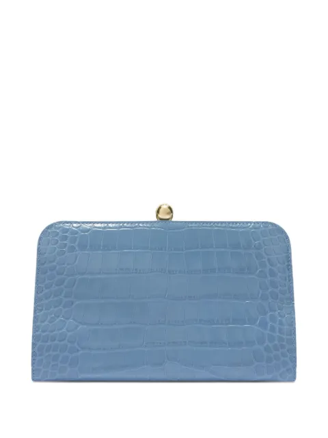 Furla Alba crocodile-texture clutch