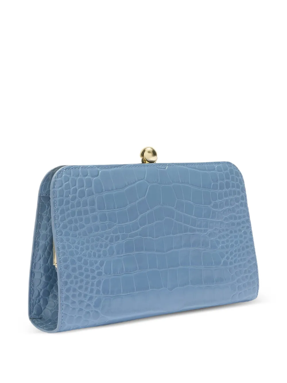 Furla Alba clutch met krokodillen-reliëf Blauw