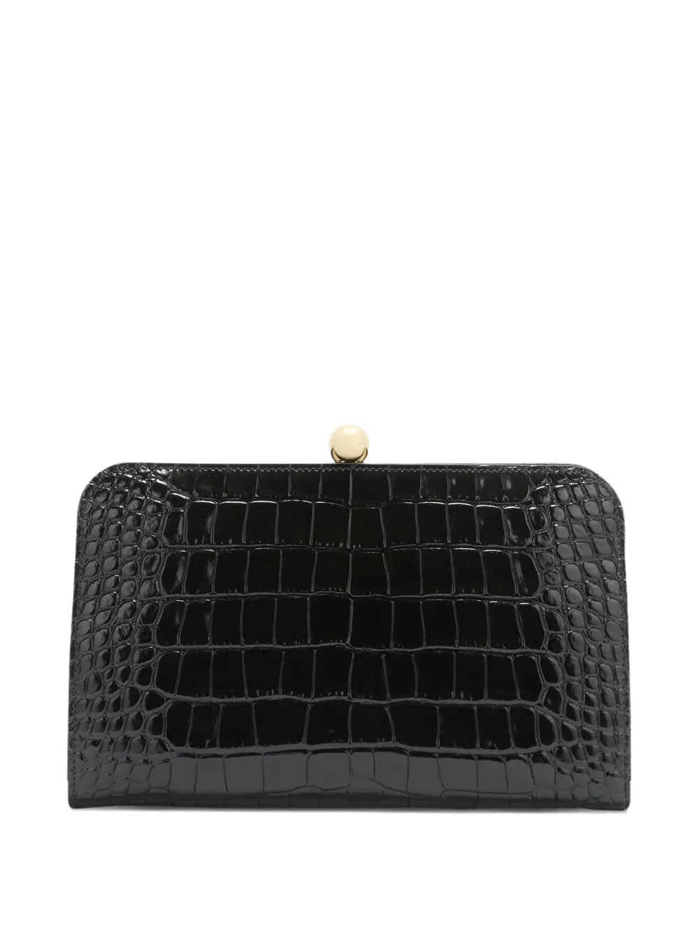 Furla Clutch Alba con stampa coccodrillo - Nero