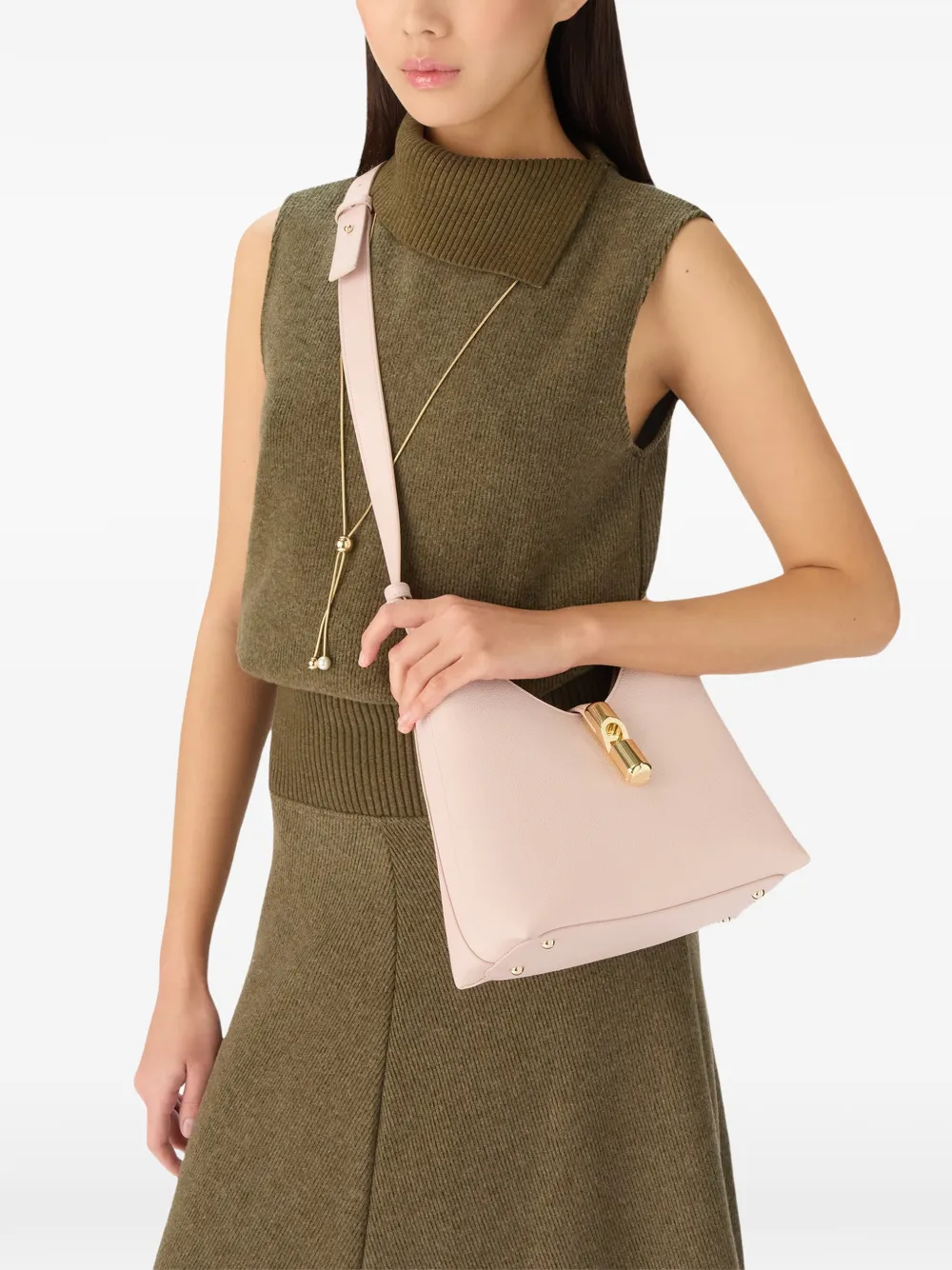 Furla Goccia kleine leren schoudertas Roze