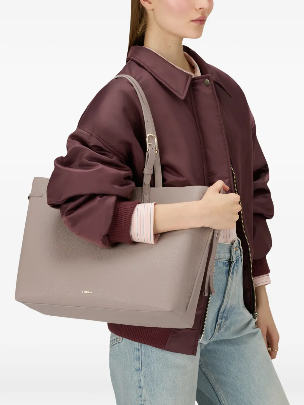 Furla Ava grote shopper Beige