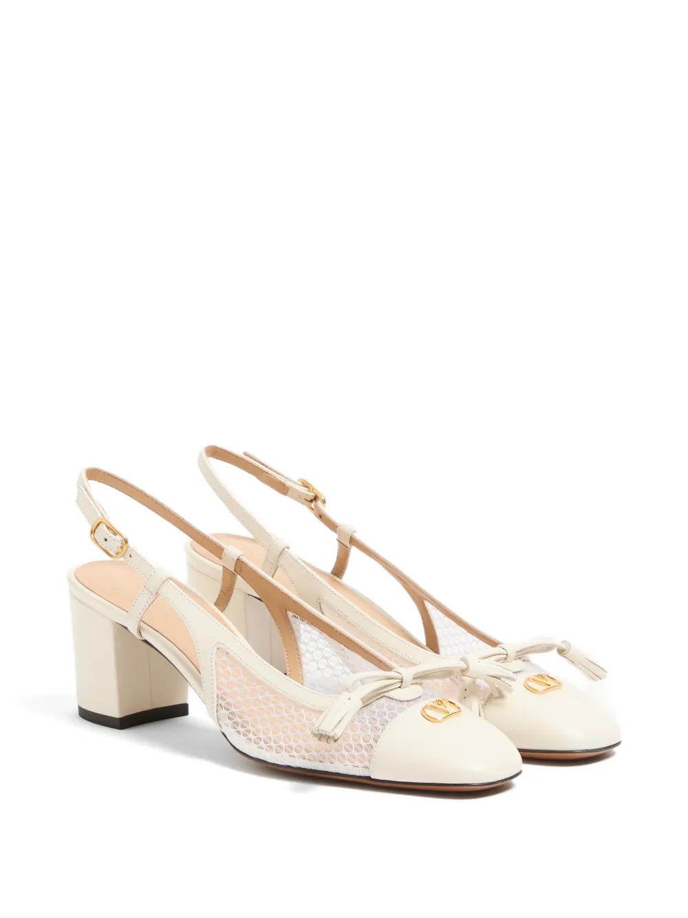 Valentino Garavani Valet Du Roi pumps met mesh Beige