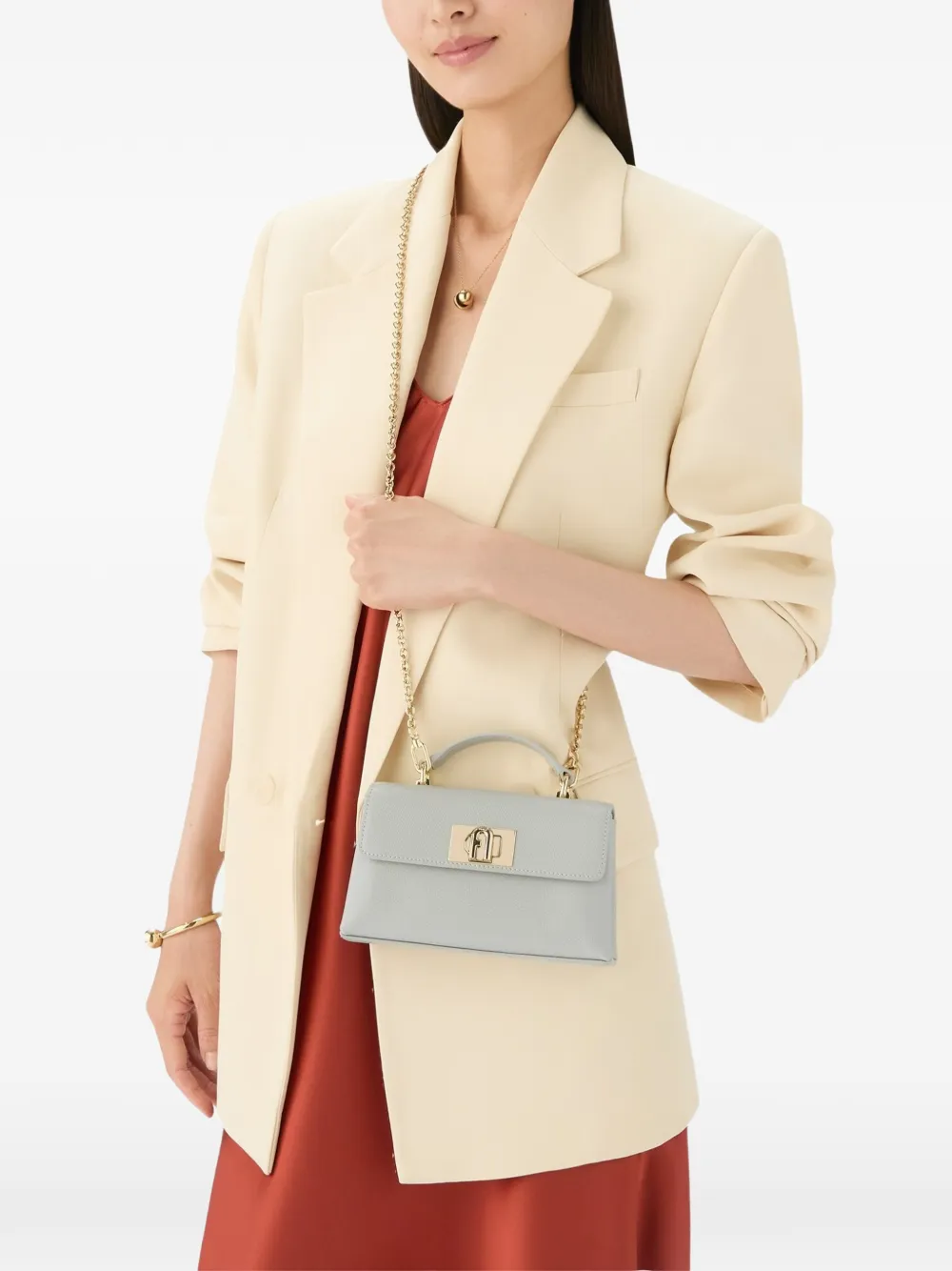 Furla 1927 leren shopper Grijs