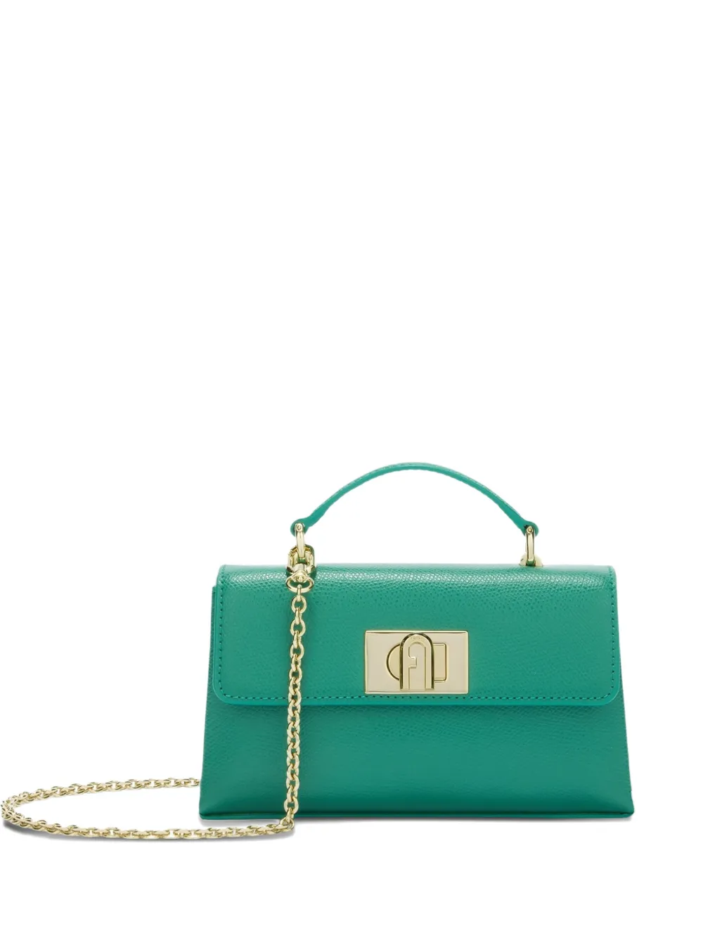 Furla Borsa mini in pelle pieno fiore con catena 1927 - Verde