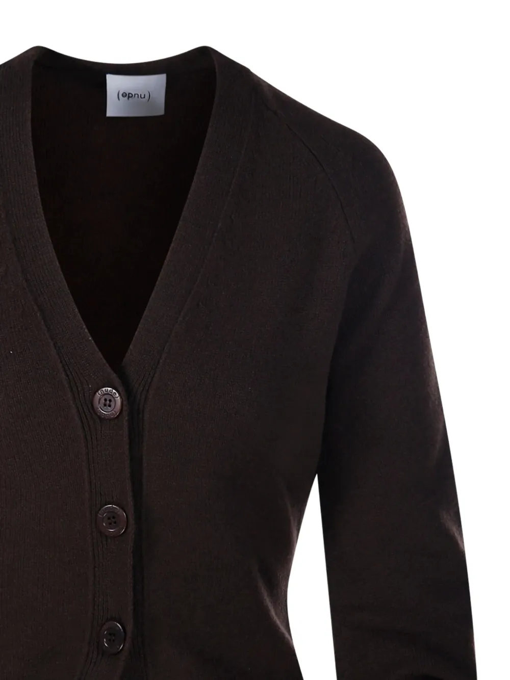 Nude Buttoned V-neck Cardigan In Brown