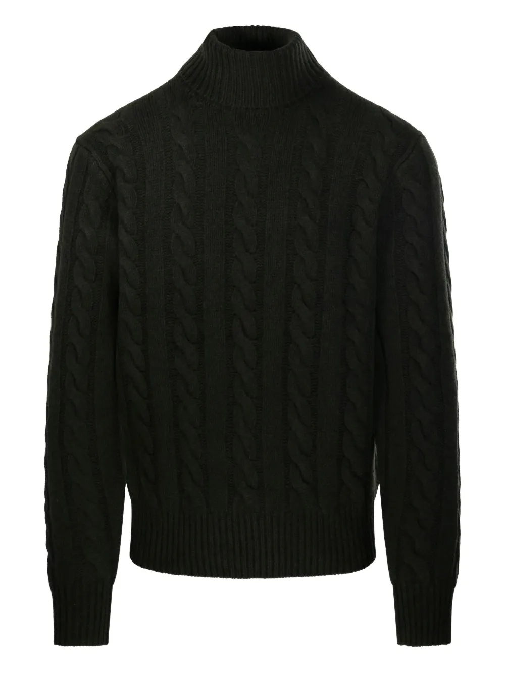 Ralph Lauren Cable-knit Roll-neck Sweater In Black