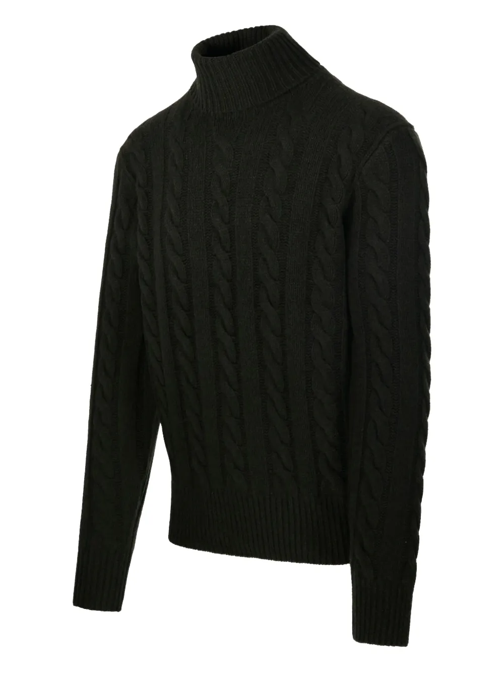 Ralph Lauren Cable-knit Roll-neck Sweater In Black