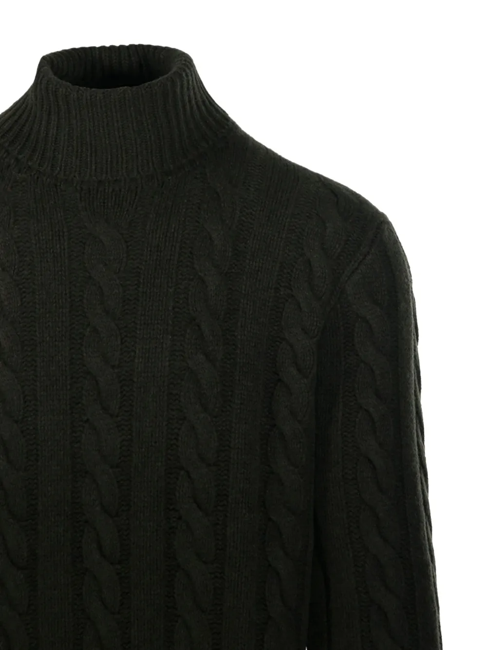Ralph Lauren Cable-knit Roll-neck Sweater In Black