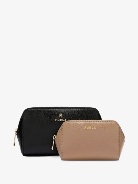 Furla Camelia logo细节中号化妆包（两件装）