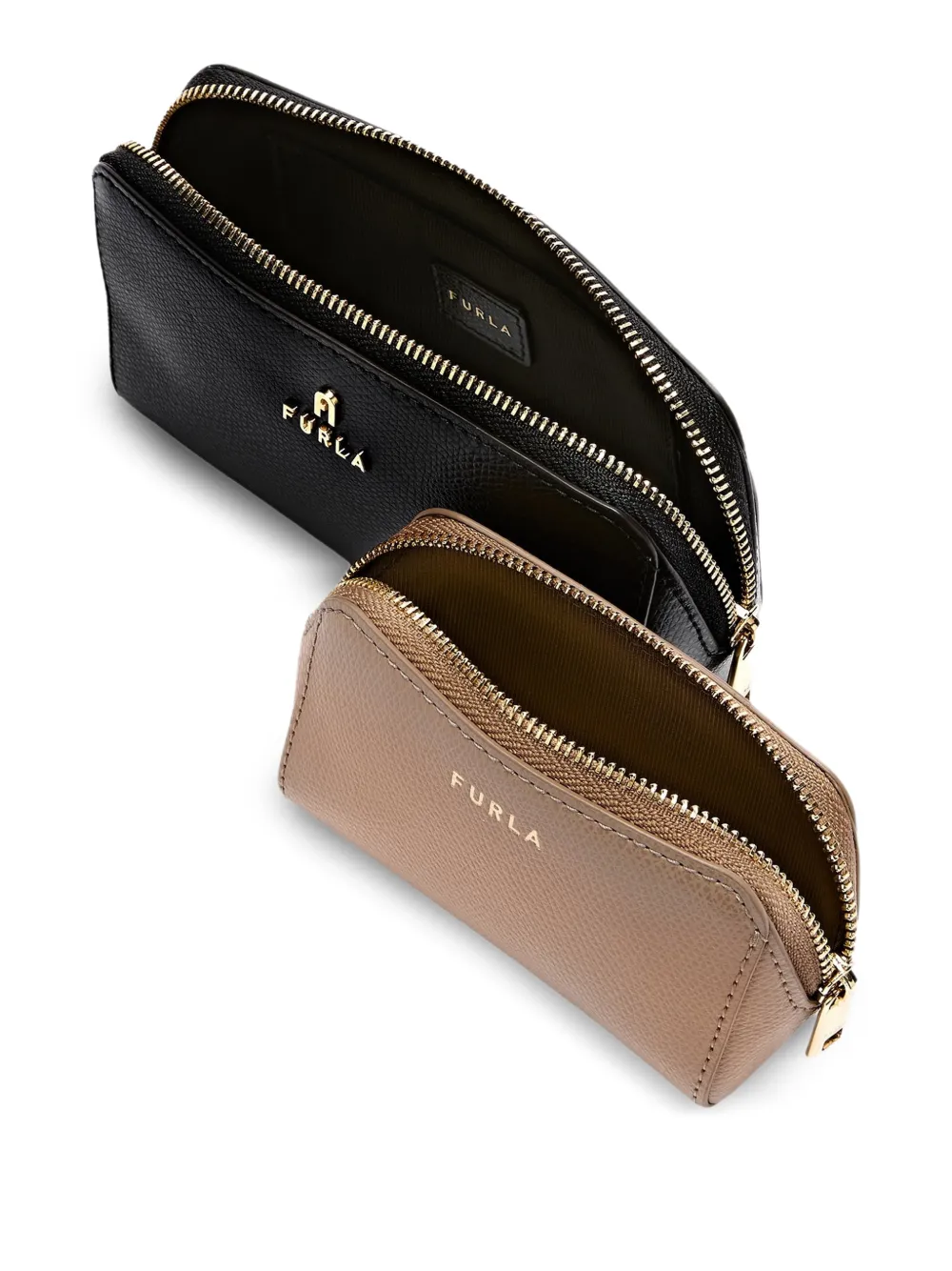 Furla Camelia medium make-up tassen met logodetail (set van twee) Zwart