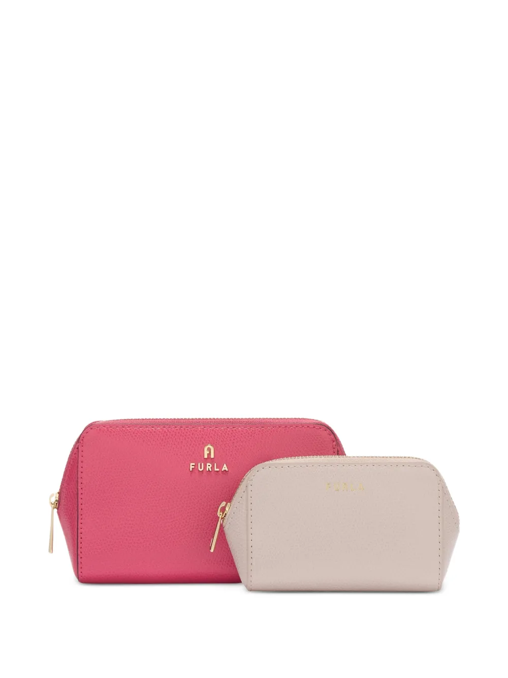 Furla Trousse make up Camelia media con logo (2 pezzi) - Rosa