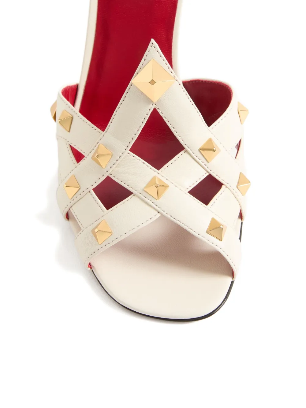 Valentino 100mm Studdy Strappy Sandals In Neutral