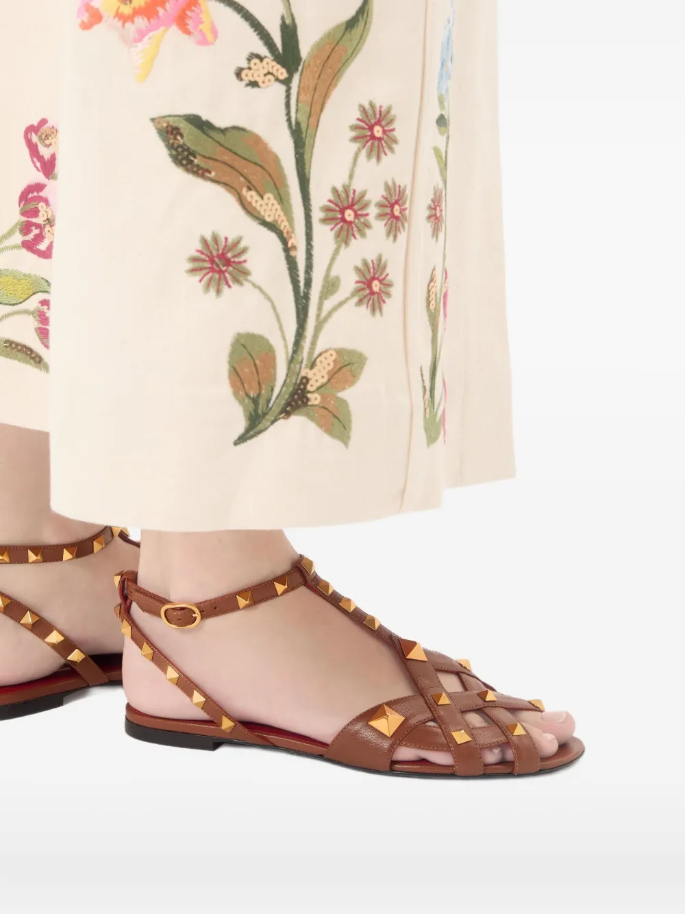 Valentino Studdy Sandals In Pink