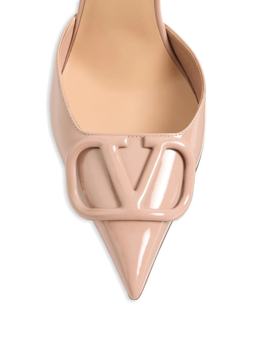 Valentino 100mm Vlogo Signature D'orsay Pumps In Neutral