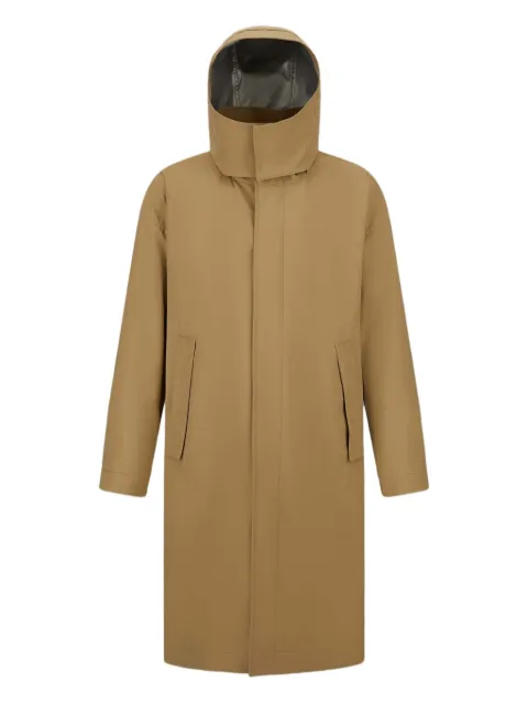 Laminar hooded pocket parka coat