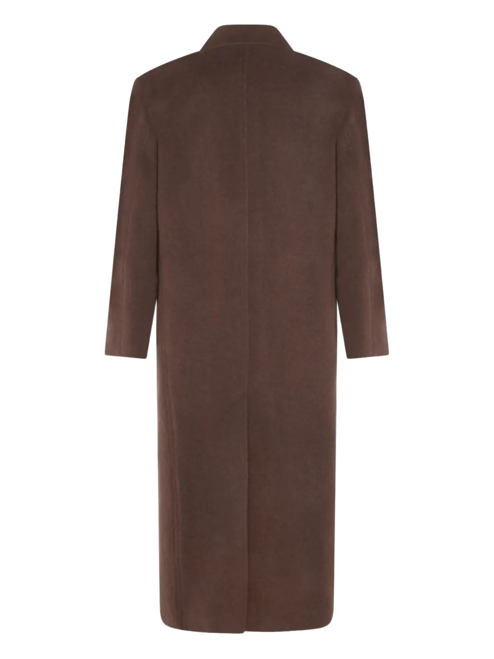 Auralee Long Double-breasted Coat Notched Lapels In Brown