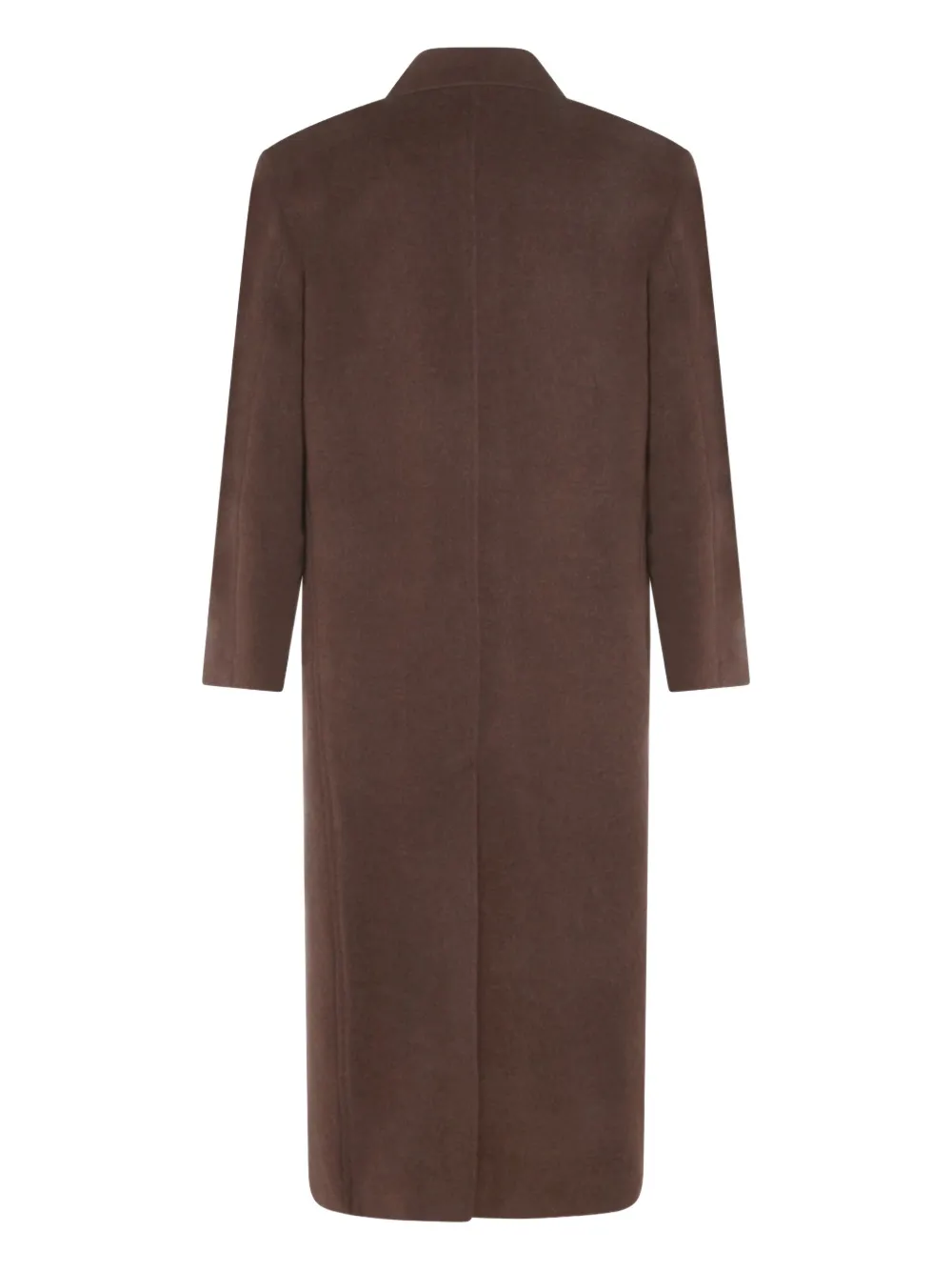 Auralee Long Double-breasted Coat Notched Lapels In Brown