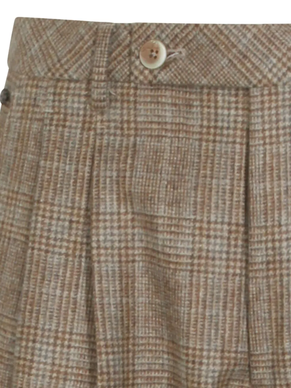 Gta Pantalone Pleated Check Pants In Brown