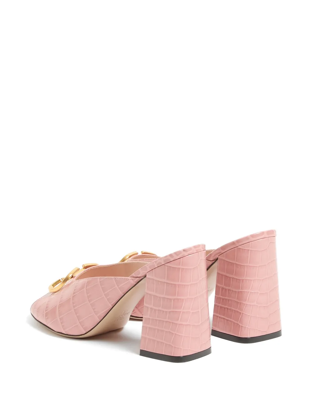 Valentino Garavani Vlogo Slide Sandals in Pink, view 3