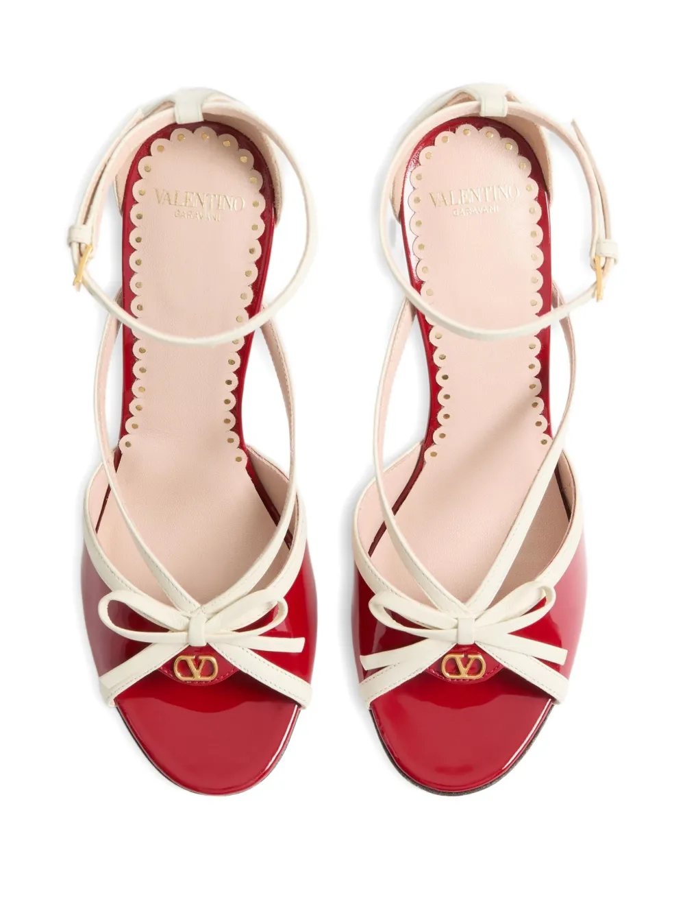 Valentino Garavani 100 mm VLogo Bow Bepointy sandalen Rood