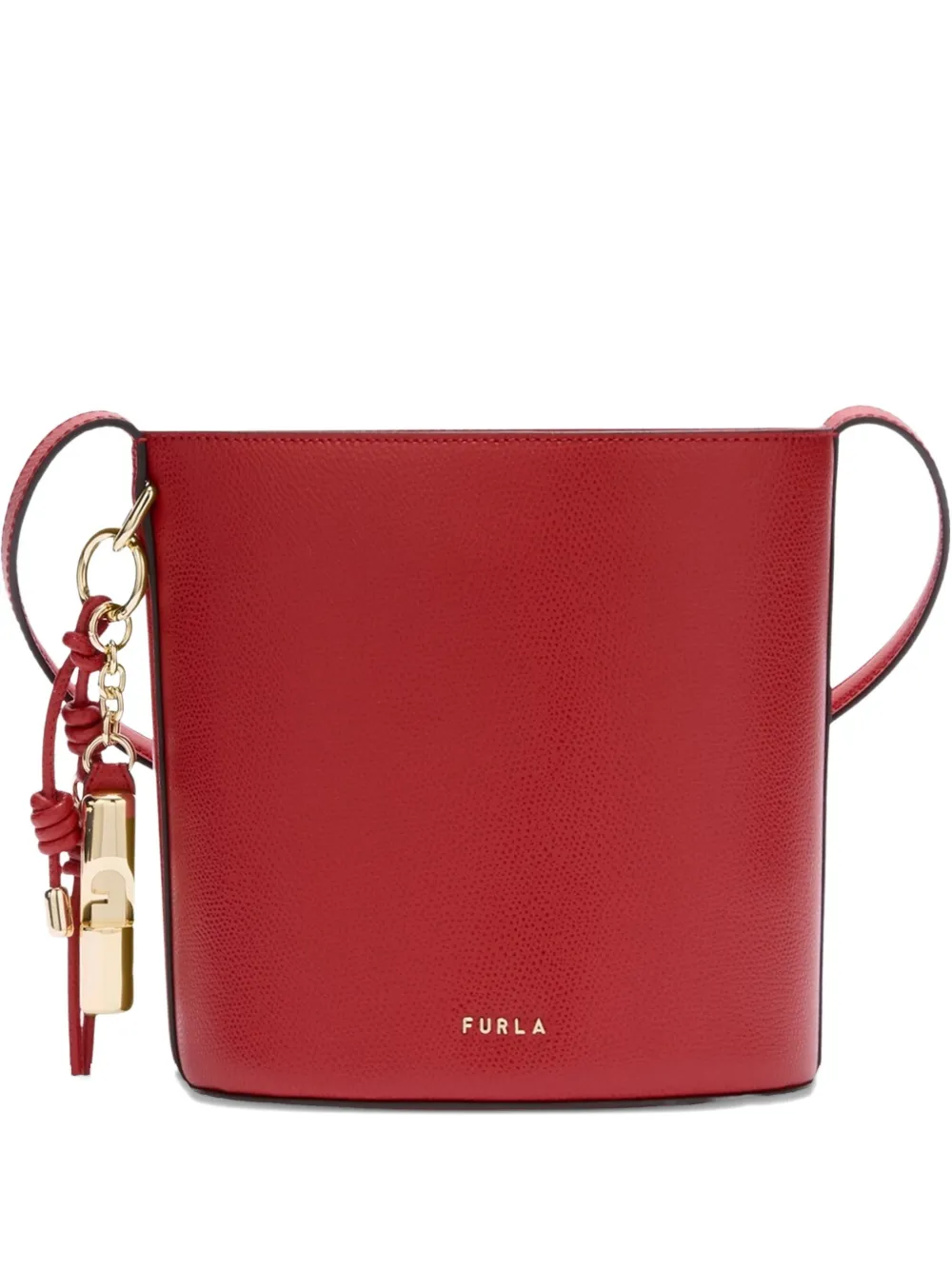 Furla Roxie Charm Leather Bucket Bag In Red