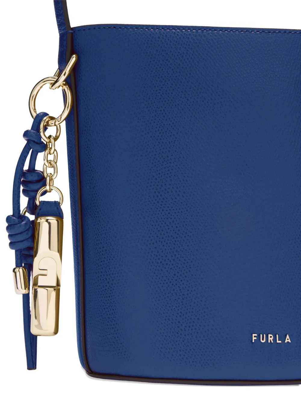 Furla Roxie leren bucket-tas met bedel Blauw