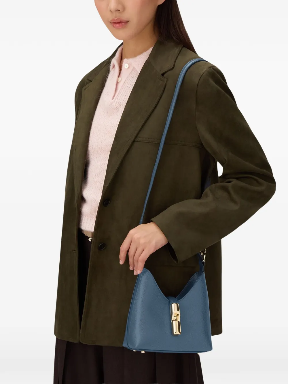 Furla Kleine Iride leren shopper Blauw