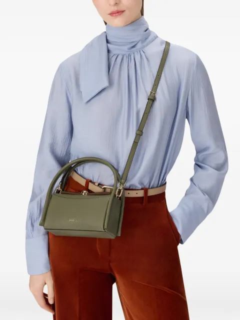 Furla square grained boston tote bag