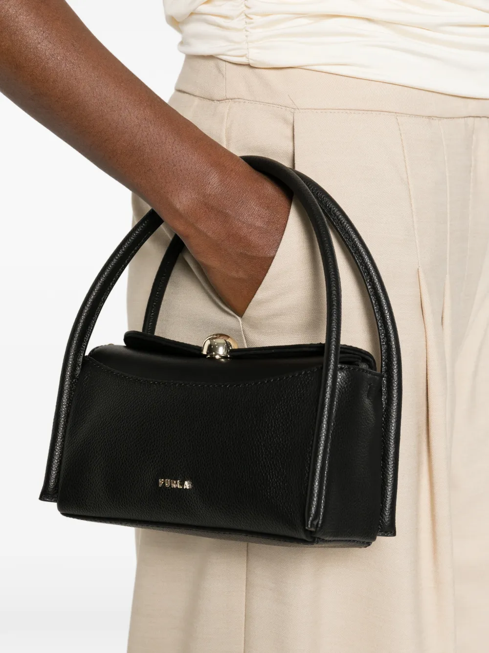 Nicole Calf Leather Mini Tote Bag