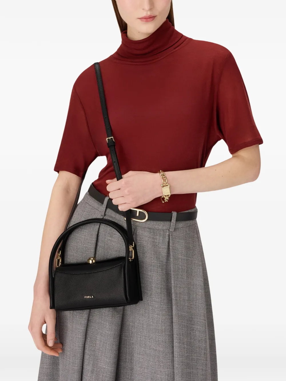 Furla Nicole leren mini-shopper Zwart