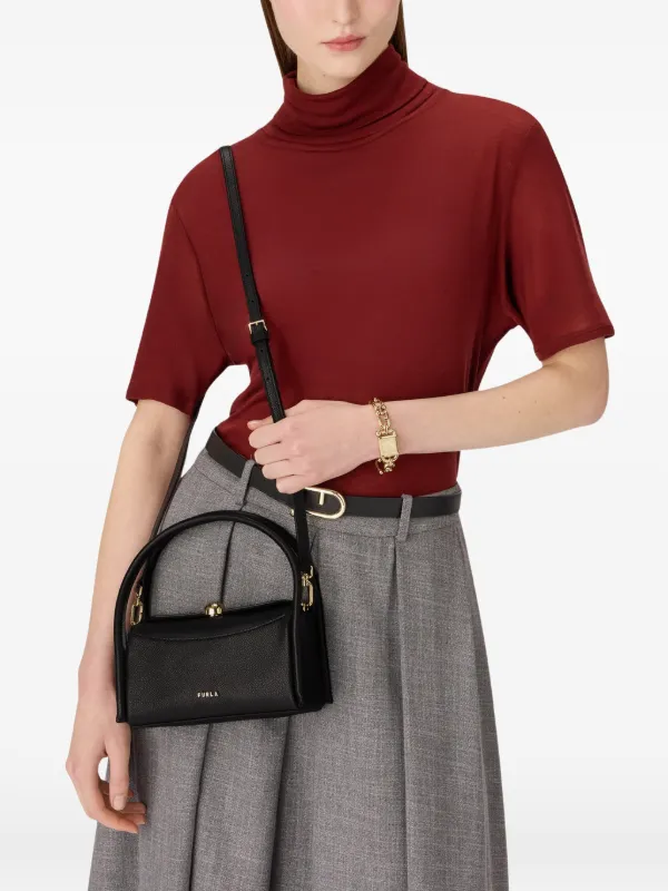Furla Mini Nicole Calf Leather Tote Bag | Black | FARFETCH CA