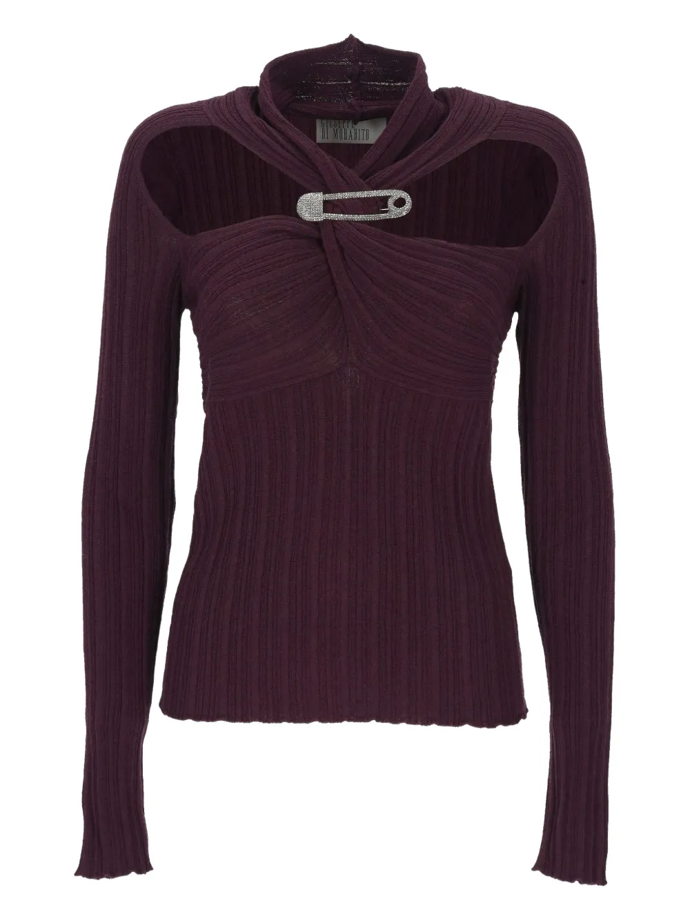 Giuseppe Di Morabito Cut-out Embellished Knitwear In Burgundy