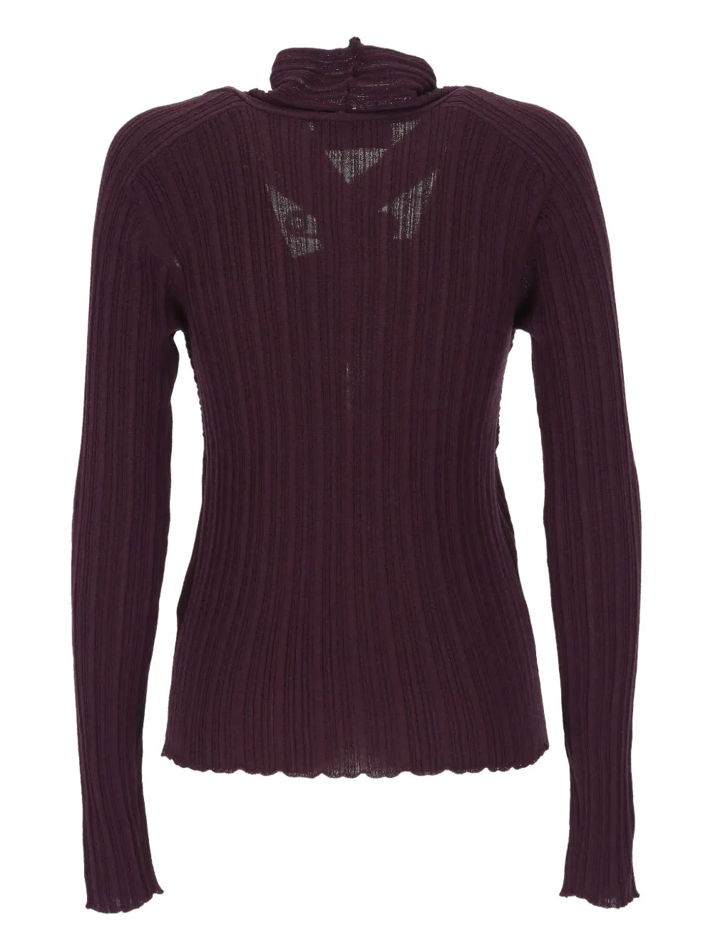 Giuseppe Di Morabito Fitted Long Sleeve Top With Pin Detail In Burgundy