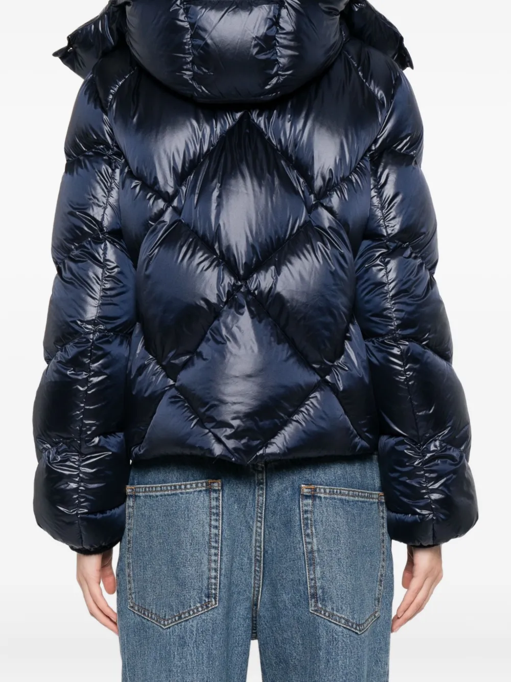 Add Quilted Hooded Jacket In Blue