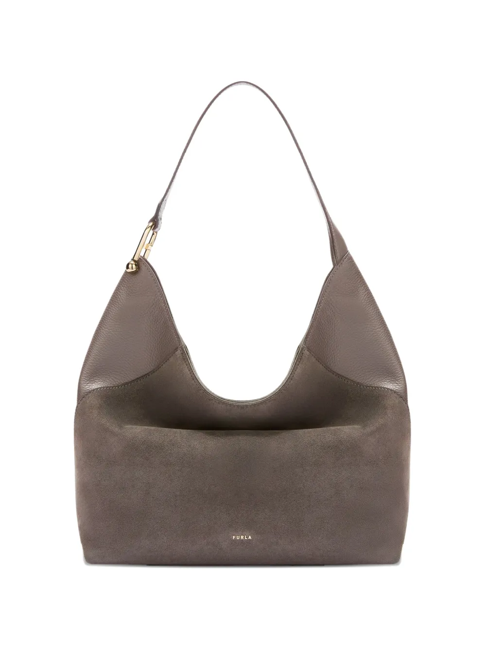 Furla Borsa a spalla Lara L con logo - Grigio