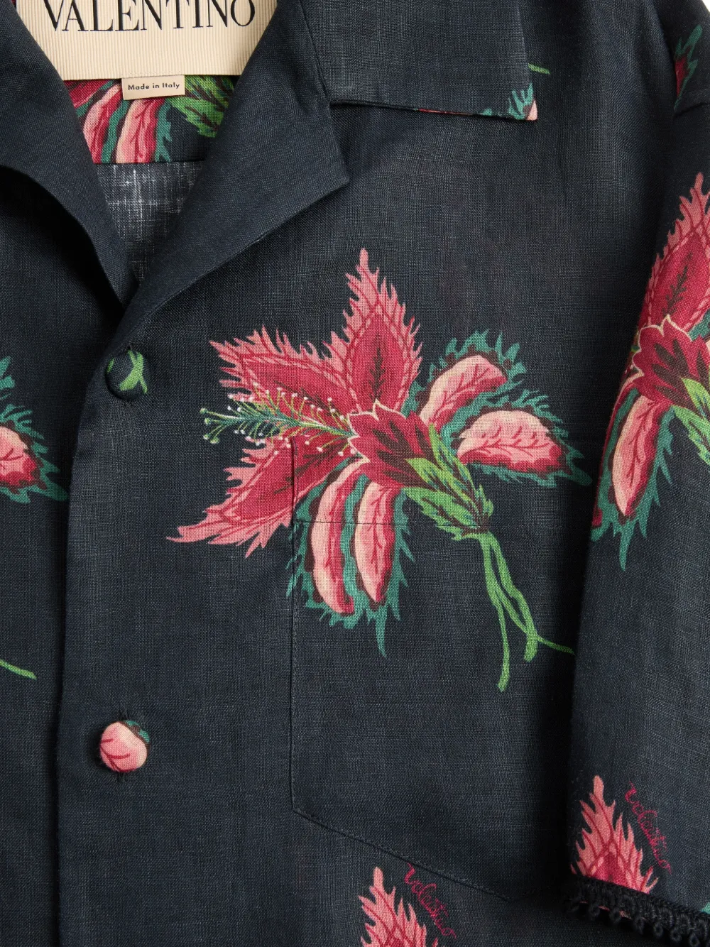 Valentino Garavani Overhemd met bloemenprint Blauw