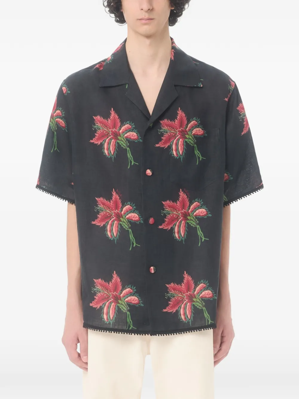 Valentino Garavani Overhemd met bloemenprint Blauw