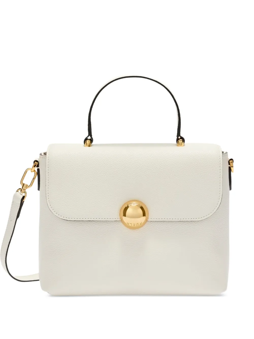 Furla ;oonlight textured flap tote bag - White