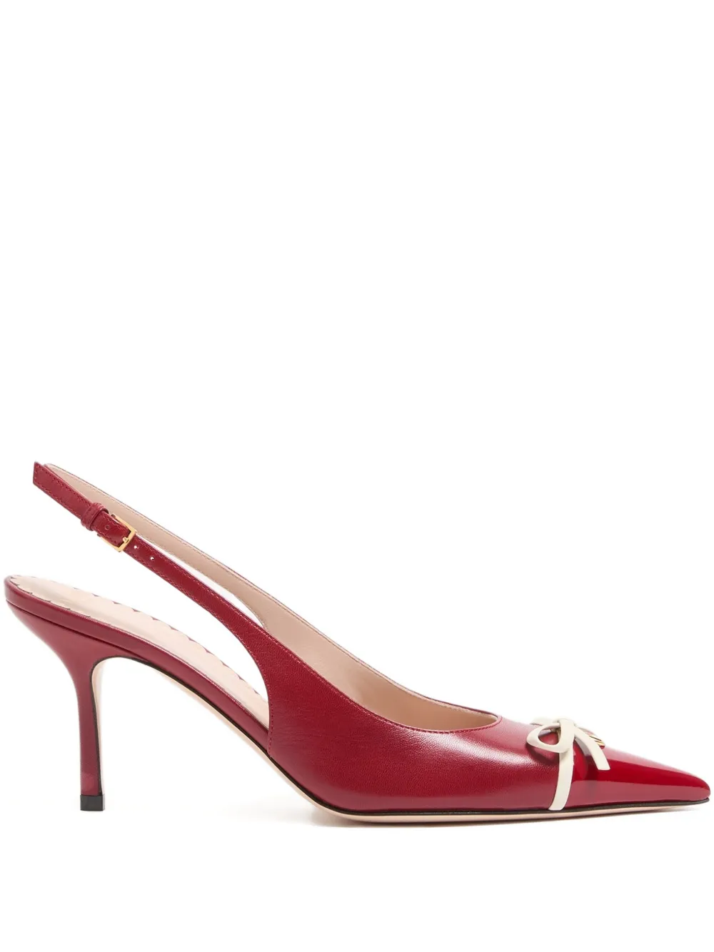 Valentino Garavani 80mm Bepointy Vlogo Slingback Pumps In Red