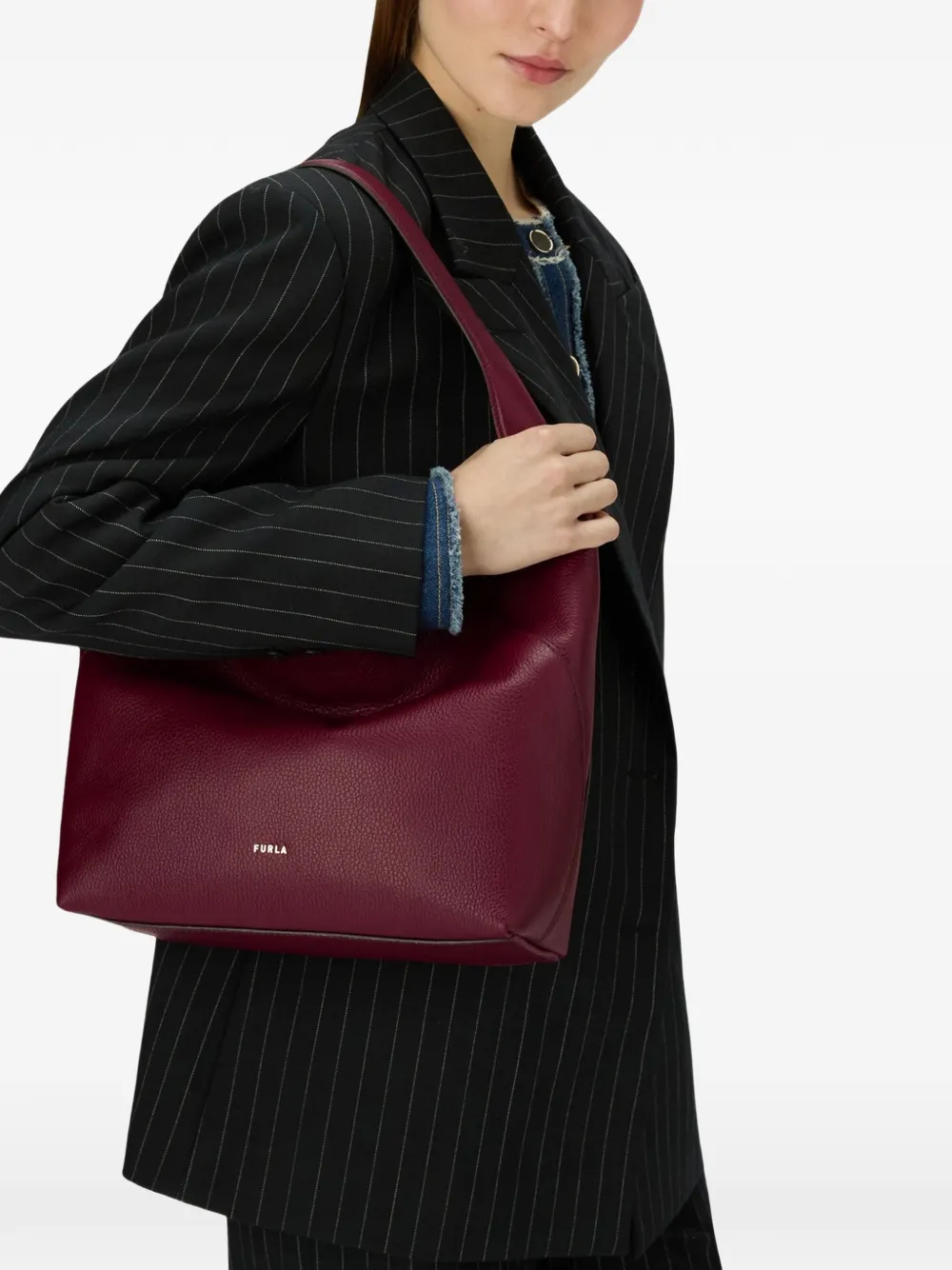 Furla Lara medium leren schoudertas Rood