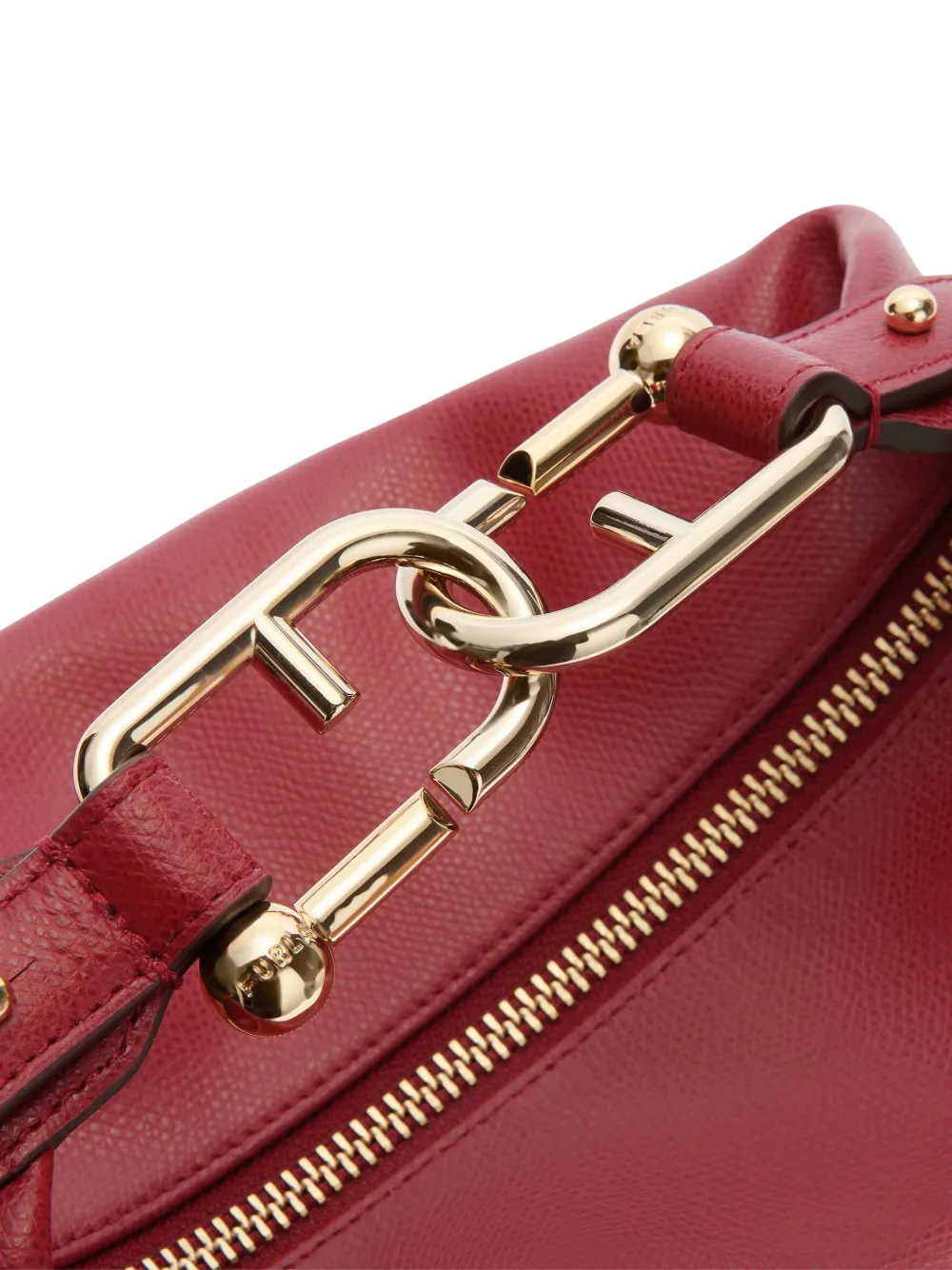 Furla Tonie leren shopper met textuur Rood