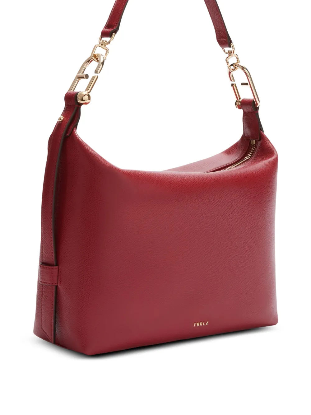 Furla Tonie leren shopper met textuur Rood