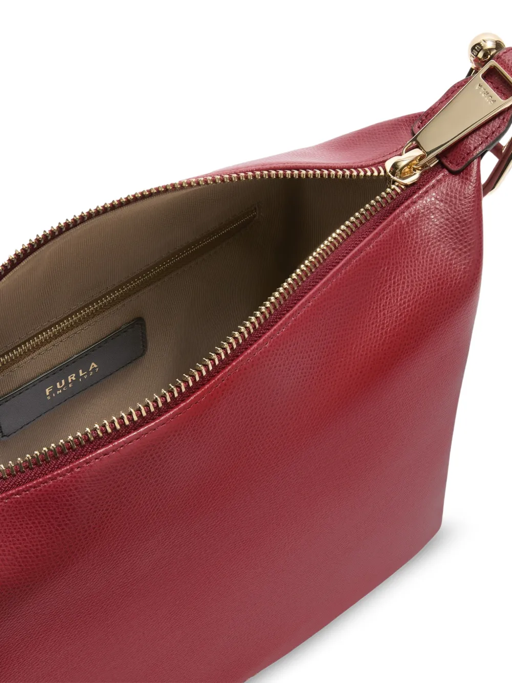 Furla Tonie leren shopper met textuur Rood