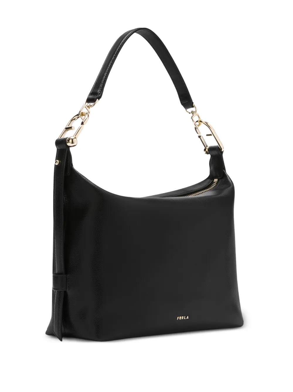 Furla Medium Tonie leren schoudertas Zwart