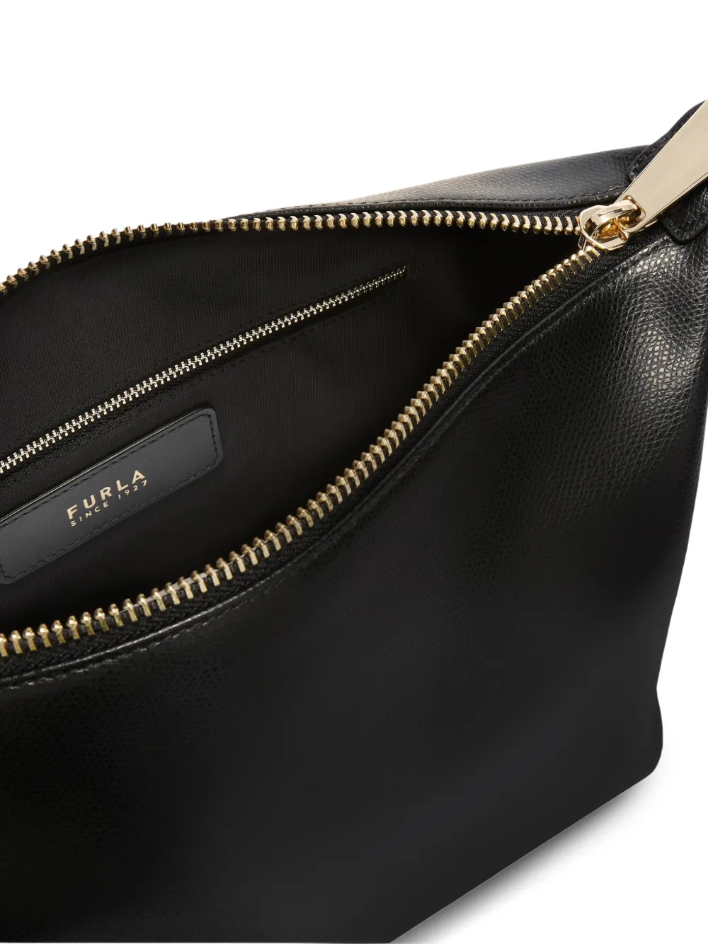 Furla Medium Tonie leren schoudertas Zwart