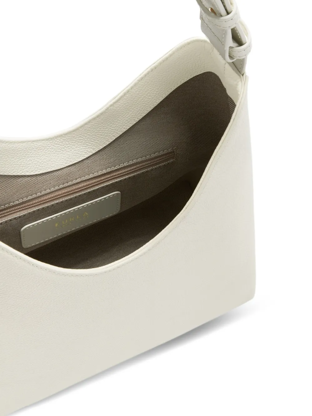 Furla Goccia kleine leren schoudertas Beige