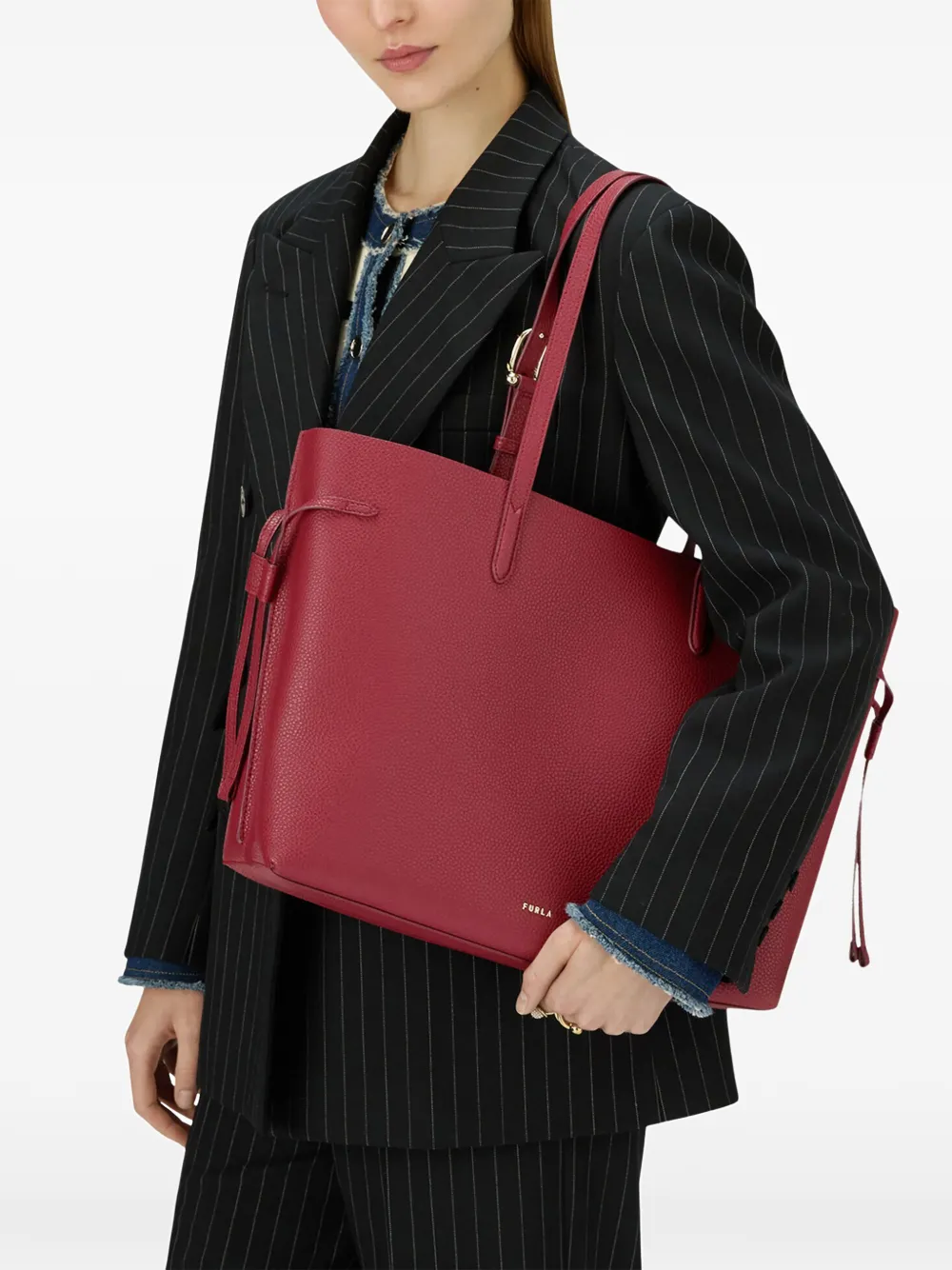 Furla Ava grote leren shopper Rood