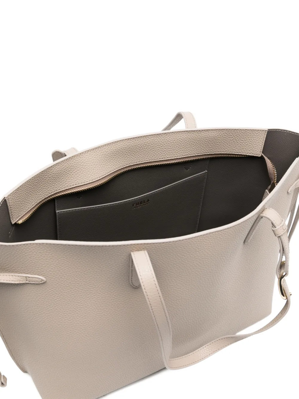 Furla Ava grote leren shopper Beige