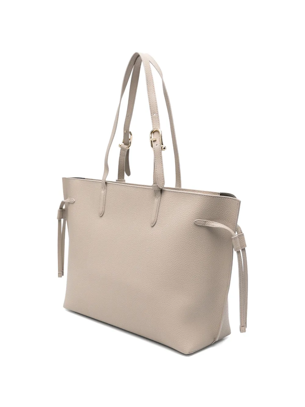 Furla Ava grote leren shopper Beige