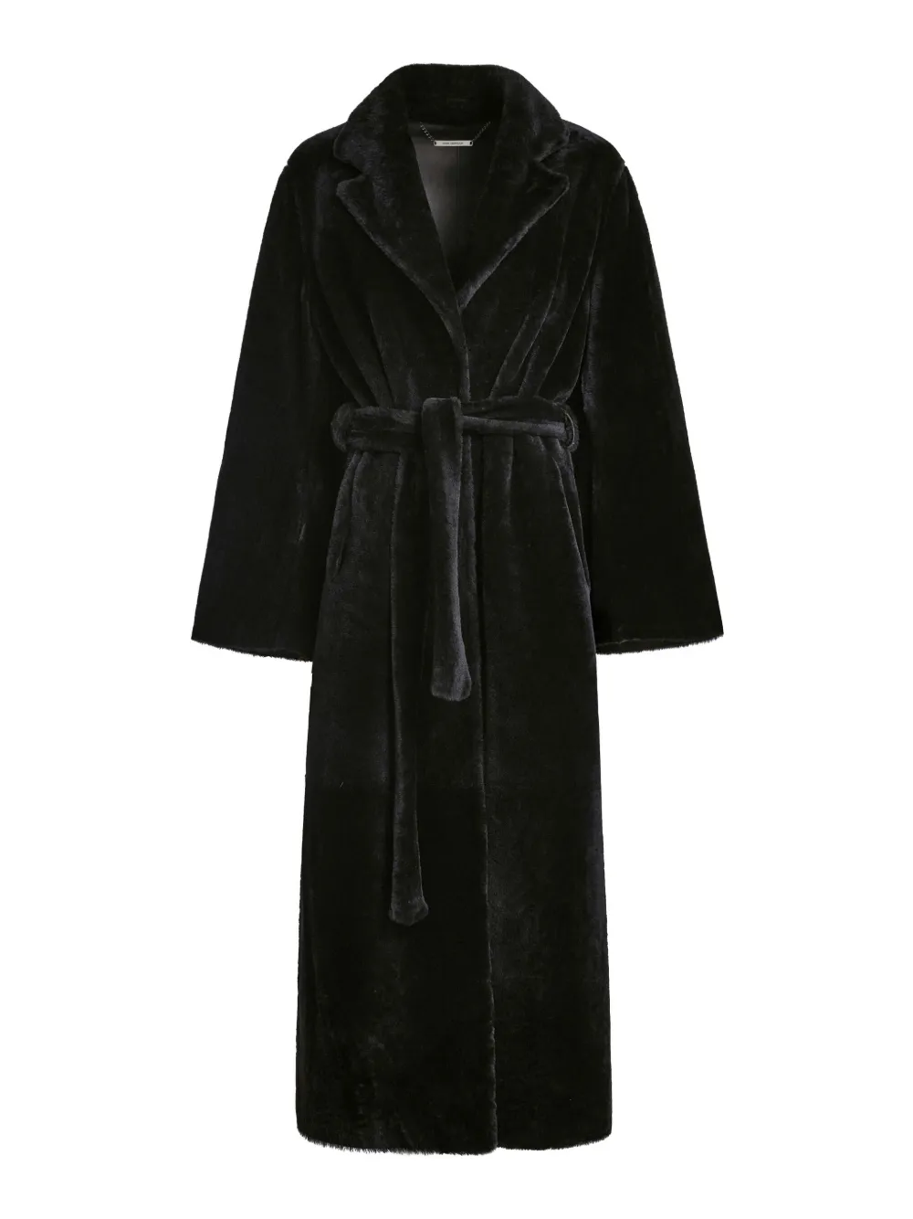 Nour Hammour Black Giovanna Enveloping Shearling Coat In Black